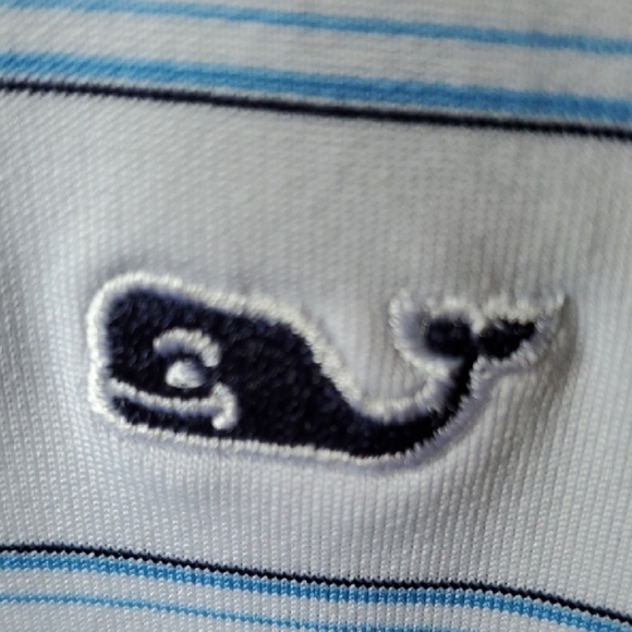 Vineyard Vines Blue and White Striped Polo Shirt - Picture 4 of 10